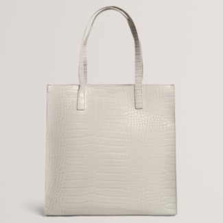 WENELLA Ivory Croc Large Icon Bag