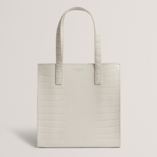 WENONAA Ivory Croc Effect Small Icon Bag