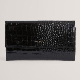 VIVIIA Black Croc Effect Travel Wallet