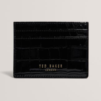 VARENYA Black Croc Slim Card Holder