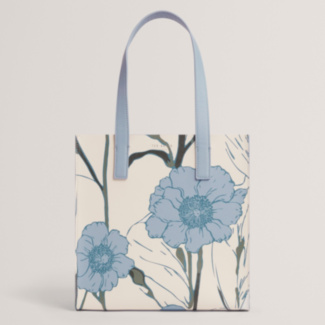 TYECON Light Blue Floral Print Small Icon Bag