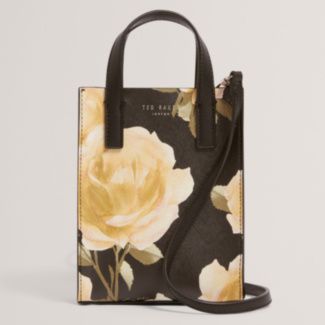 TIACON Black Floral Print Mini Icon Bag