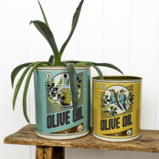 Set of 2 XL ‘Olive Oil’ Storage Tins