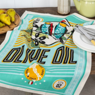 ‘Olive Oil’ Cotton Tea Towel