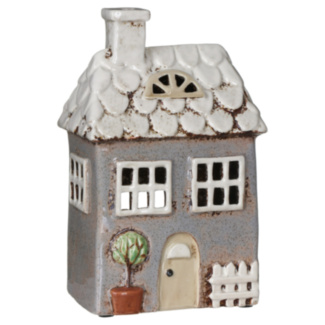 Grey Garden House Tealight Holder