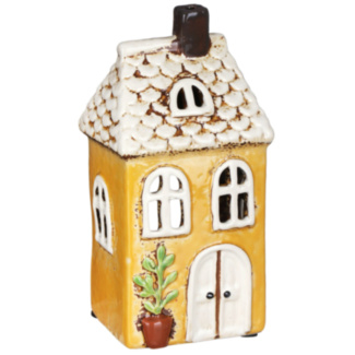 Yellow Garden House Tealight Holder