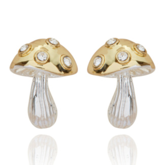 Back To Nature Two Tone Mushroom Earrings
