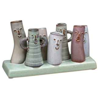 Petite Pottery 7 Stems with Faces Vase Ornament