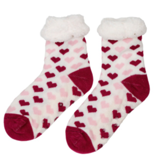 Ditsy Hearts Red Women’s Slipper Socks