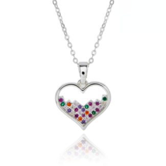 Glam Rox Pretty Heart Silver Plated Necklace