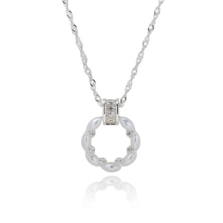 Circle Of Pearls Silver Plated Necklace