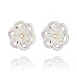 Love Knot Stylish Silver Plated Earrings