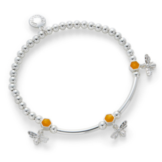 Honeycomb Bee Silver Plated Bracelet