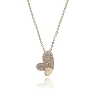 Te Amo Two Hearts Gold Plated Necklace