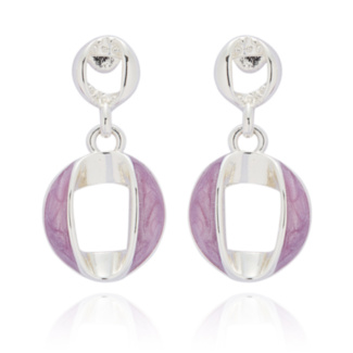 Iced Gem Twisted Circle Silver Plated Earrings
