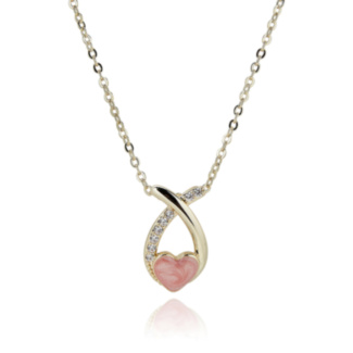 Iced Gem Kiss Gold Plated Necklace