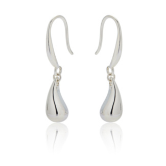 Raindrops Single Droplet Silver Plated Earrings