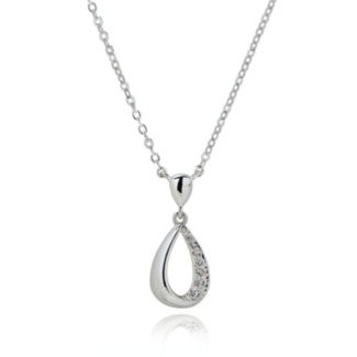 Raindrops Twisted Silver Plated Necklace