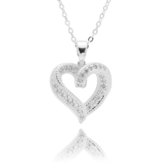 Twisted Bliss Glam Heart Silver Plated Necklace
