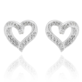 Twisted Bliss Glam Heart Silver Plated Earrings