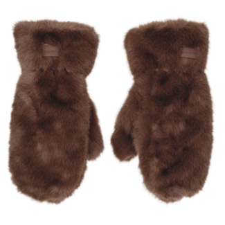 Chocolate Brown Faux Fur Women’s Mittens