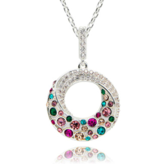 Glam Rox Chic Circle Silver Plated Necklace