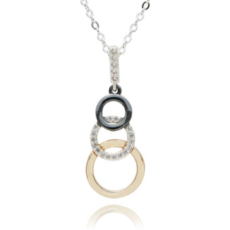 Mixed Metal Elegant Circles Necklace