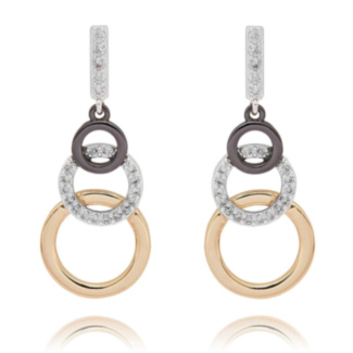 Mixed Metal Elegant Circles Earrings