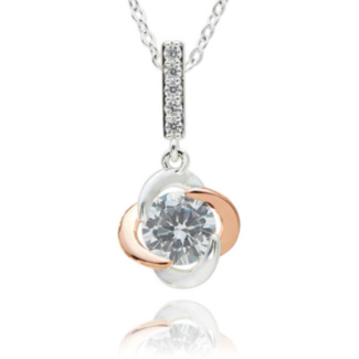 Two Tone Solitaire Necklace