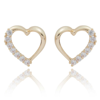 Te Amo Pretty Heart Gold Plated Earrings