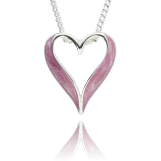 Iced Gem Elegant Heart Silver Plated Necklace