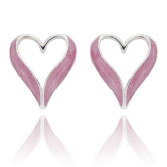 Iced Gem Elegant Heart Silver Plated Earrings