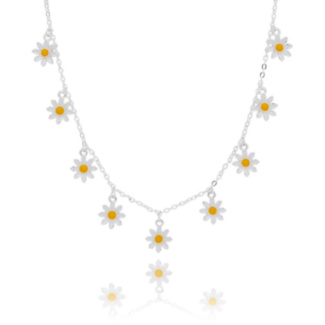 Daisy Chain Silver Plated Necklace