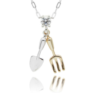 Secret Garden Tools Two Tone Necklace