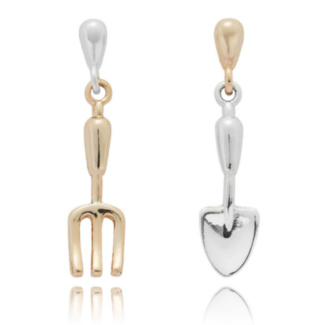 Secret Garden Tools Two Tone Earrings