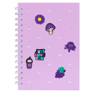 Paper Jam Jammies Lilac Silicone Charm A5 Notebook