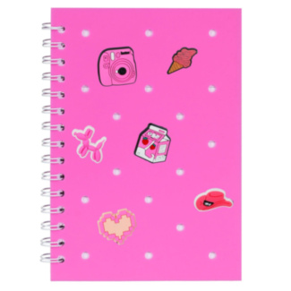 Paper Jam Jammies Pink Silicone Charm A5 Notebook
