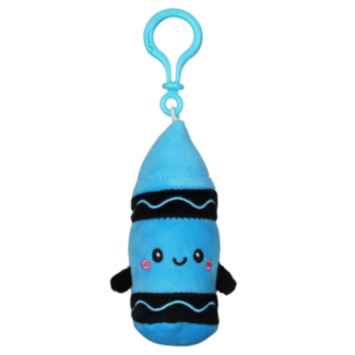 Schoolies Blue Crayon Plush Key Clip