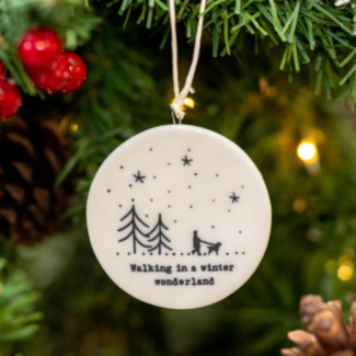 ‘Winter Wonderland’ Flat Porcelain Bauble
