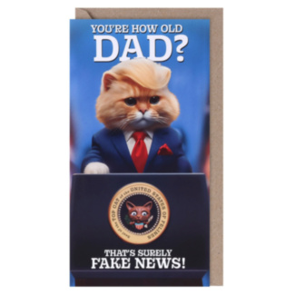 Ark Life Dad Cat Fake News Birthday Card