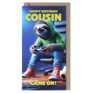 Ark Life Cousin Sloth Gaming Birthday Card