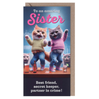 Ark Life Sister Cats Dancing At The Bar Birthday Card