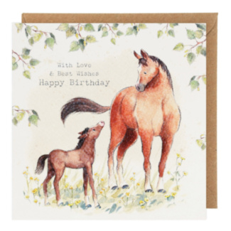 Horse & Foal Birthday Card