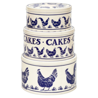 Blue Hens Set of Three Round Cake Tins