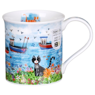 By The Sea Cat Bute Shape Mug