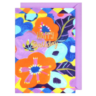 Canvas Creations Flowers Orange Birthday Card