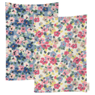 Painted Pansies Set of 2 Tea Towels