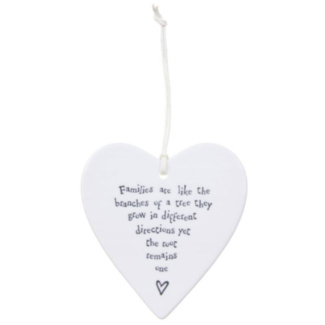 Families Are Like Branches Hanging Porcelain Heart