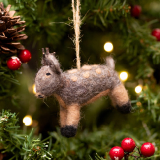 Needle Felted Christmas Reindeer Hanging Decoration