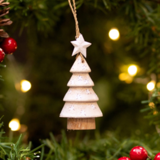 Small Painted Dots Wooden Tree Hanging Decoration